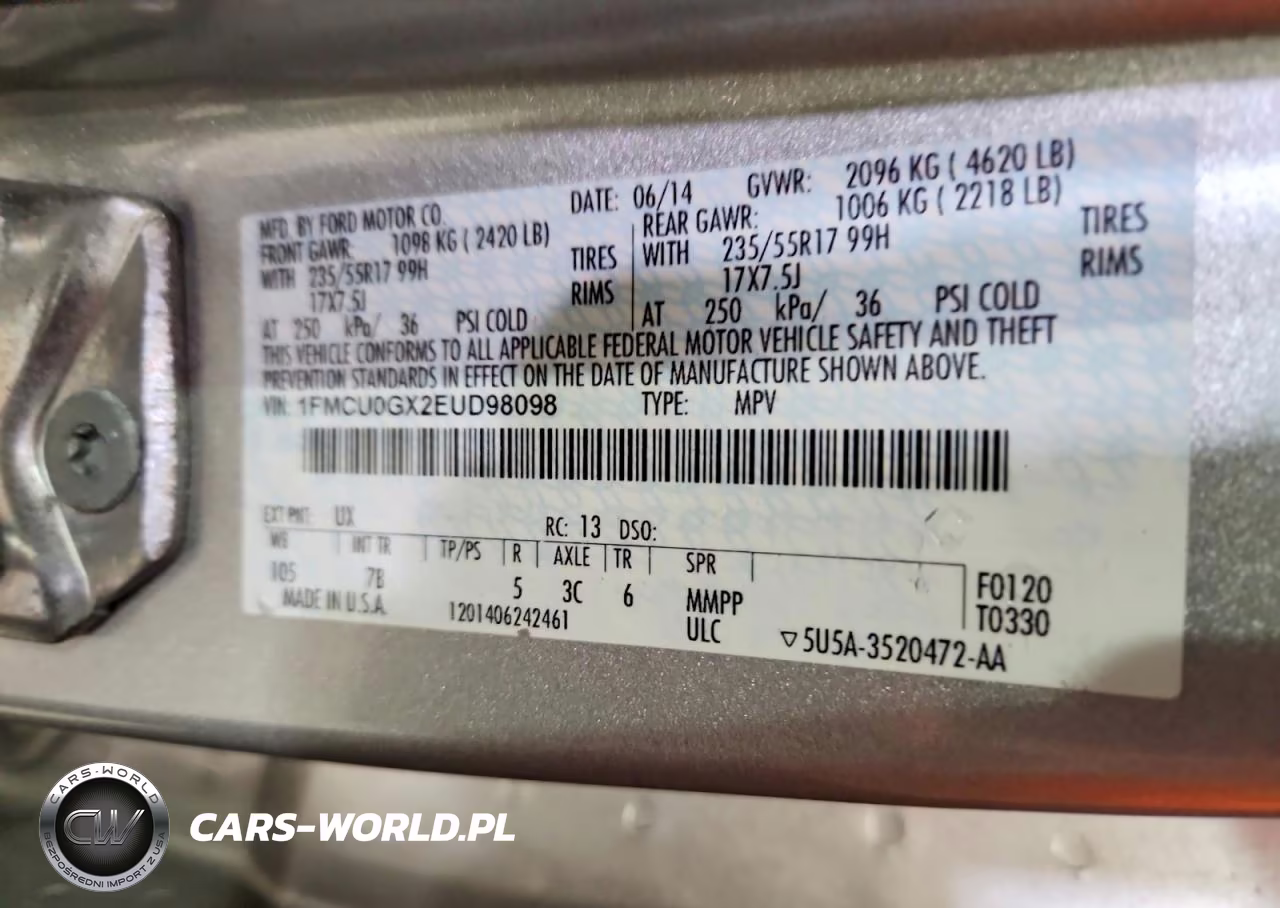 2014 Ford Escape Se VIN:1FMCU0GX2EUD98098 - 14