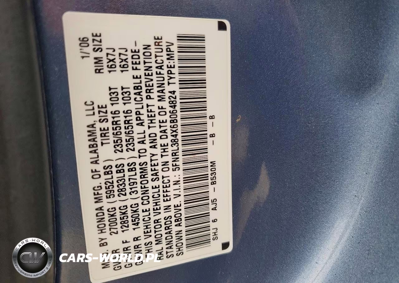 2006 Honda Odyssey Ex VIN:5FNRL384X6B064824 - 13