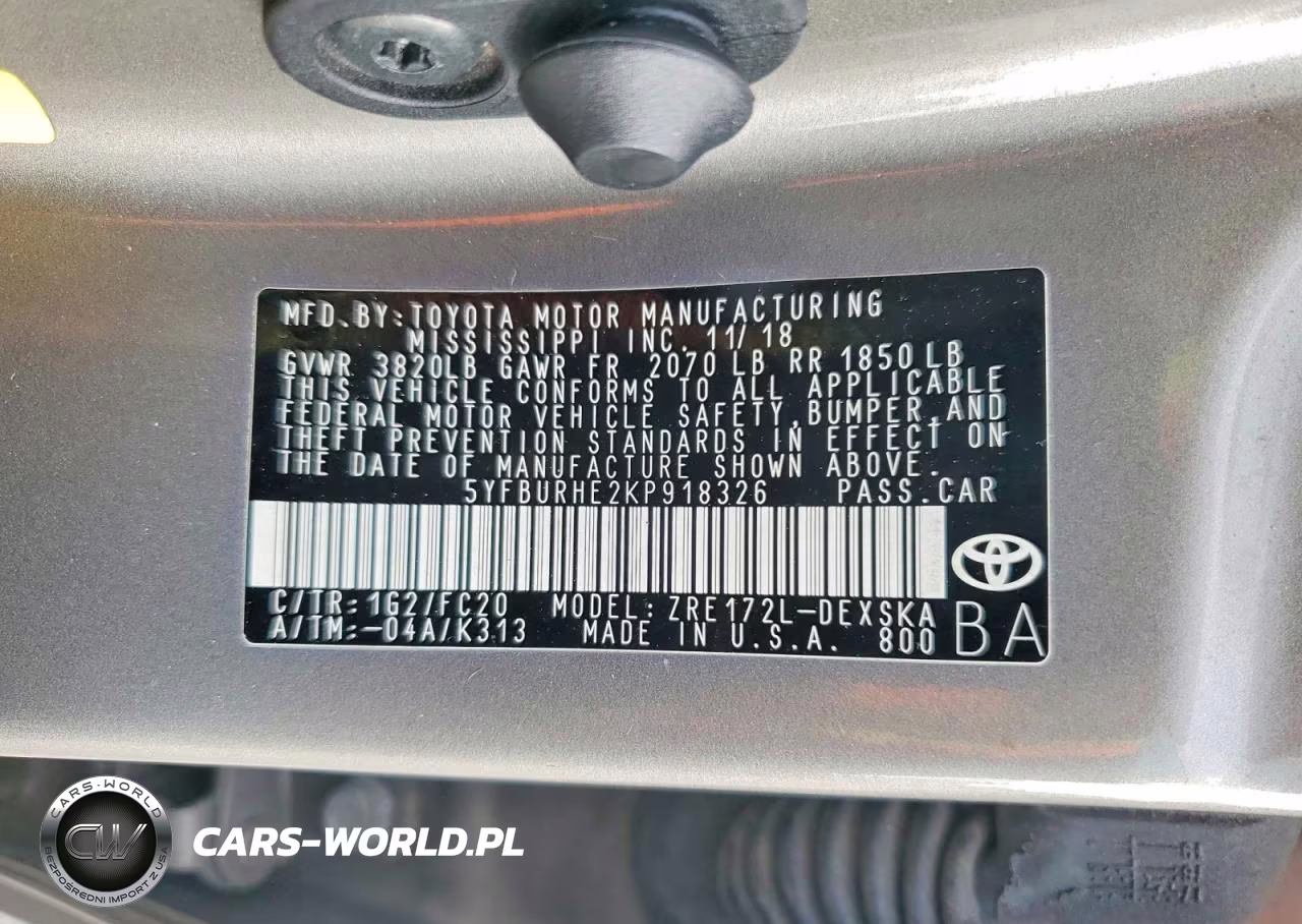 2019 Toyota Corolla Se VIN:5YFBURHE2KP918326 - 12