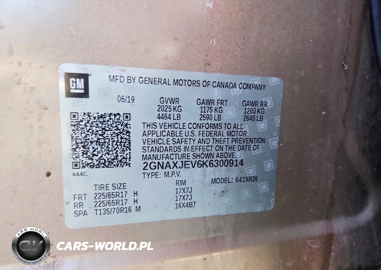 2019 Chevrolet Equinox Lt VIN:2GNAXJEV6K6300914 - 14