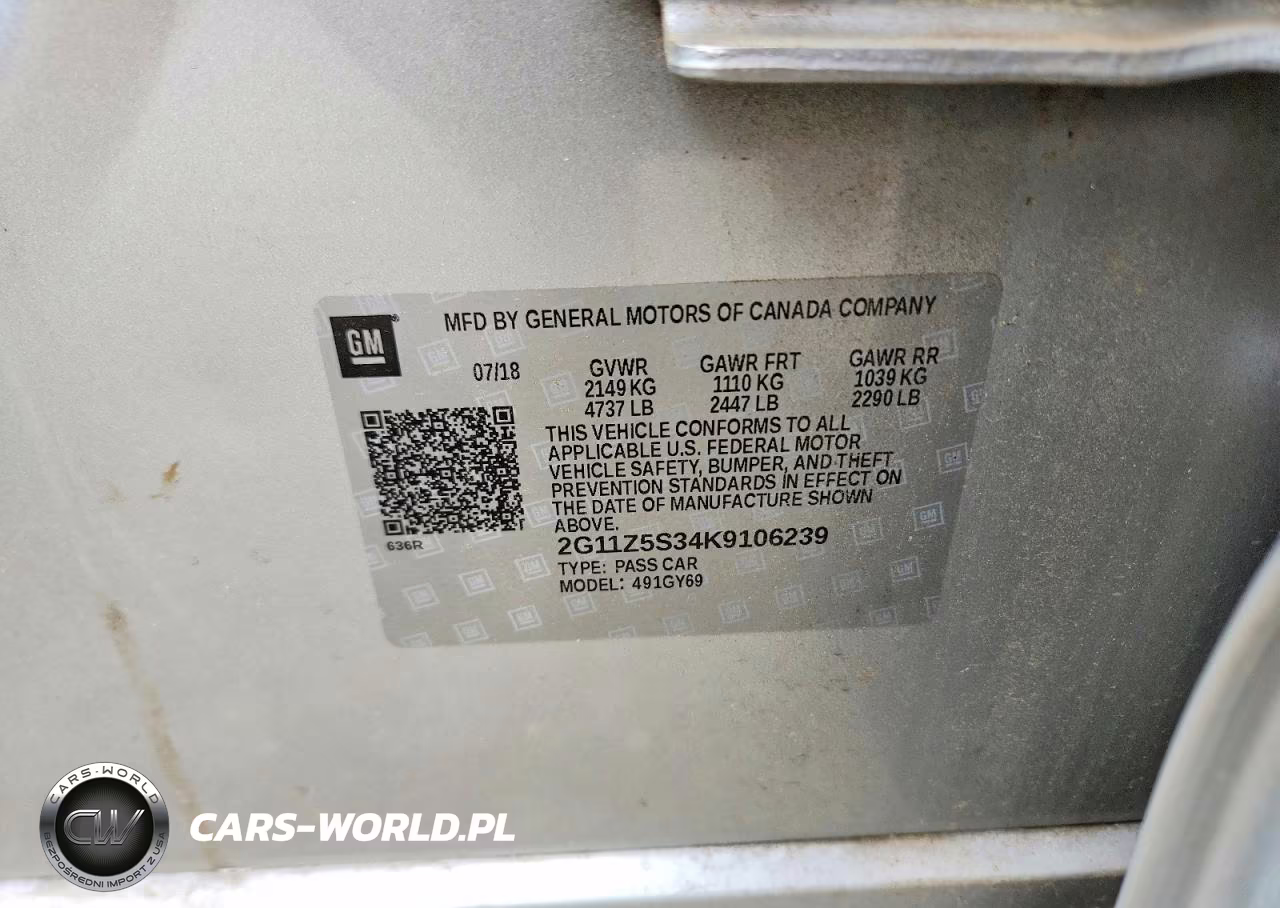2019 Chevrolet Impala Lt VIN:2G11Z5S34K9106239 - 13