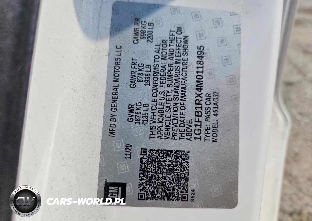 2021 Chevrolet Camaro Ls VIN:1G1FB1RX4M0118495 - 12