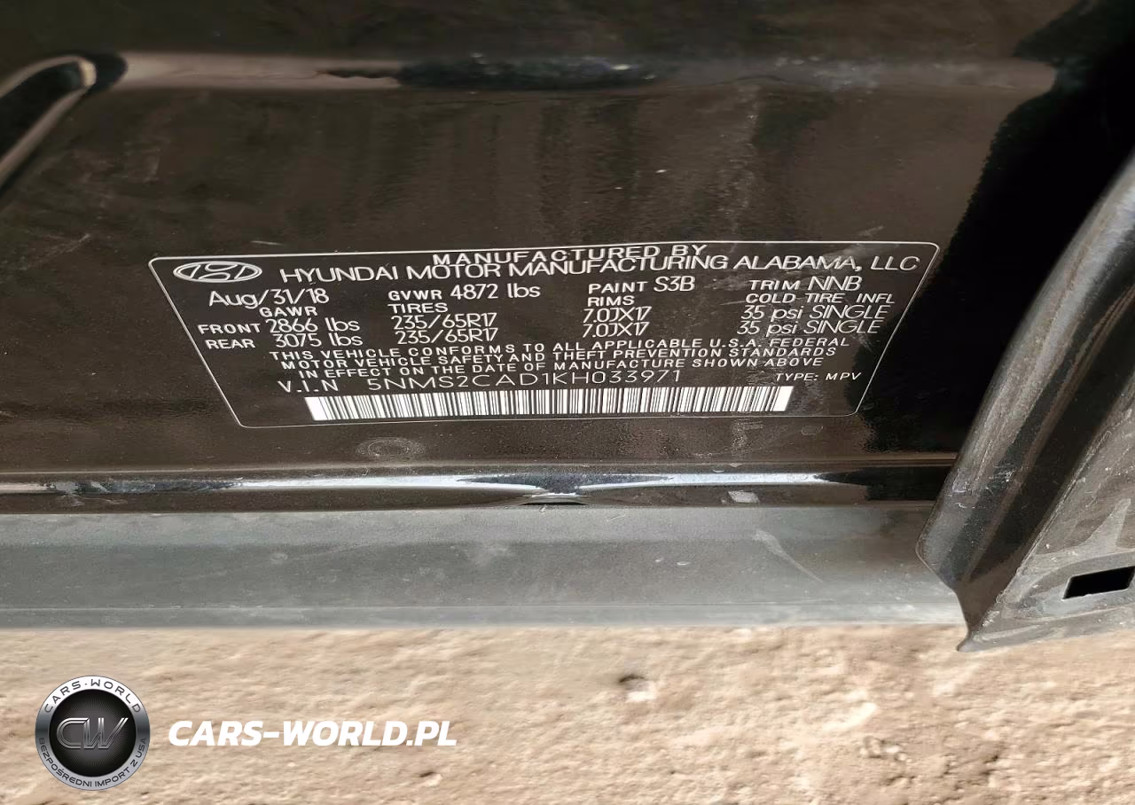 2019 Hyundai Santa Fe Se VIN:5NMS2CAD1KH033971 - 13