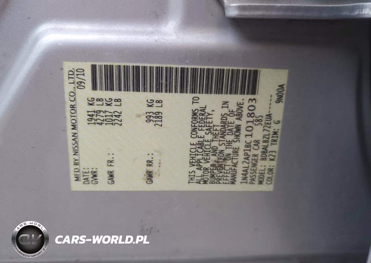 2011 Nissan Altima Base VIN:1N4AL2AP1BC101803 - 12