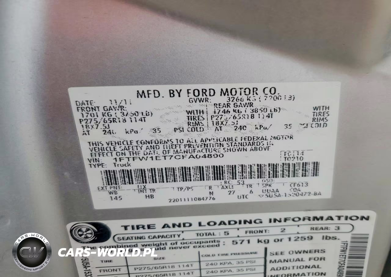 2012 Ford F150 Supercrew VIN:1FTFW1ET7CFA04890 - 12