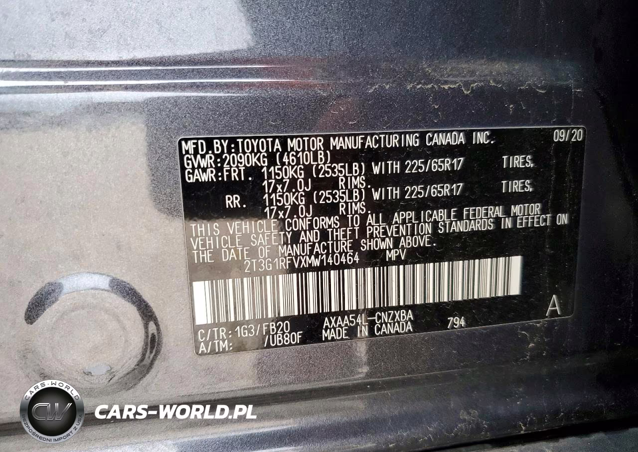 2021 Toyota Rav4 Le VIN:2T3G1RFVXMW140464 - 13