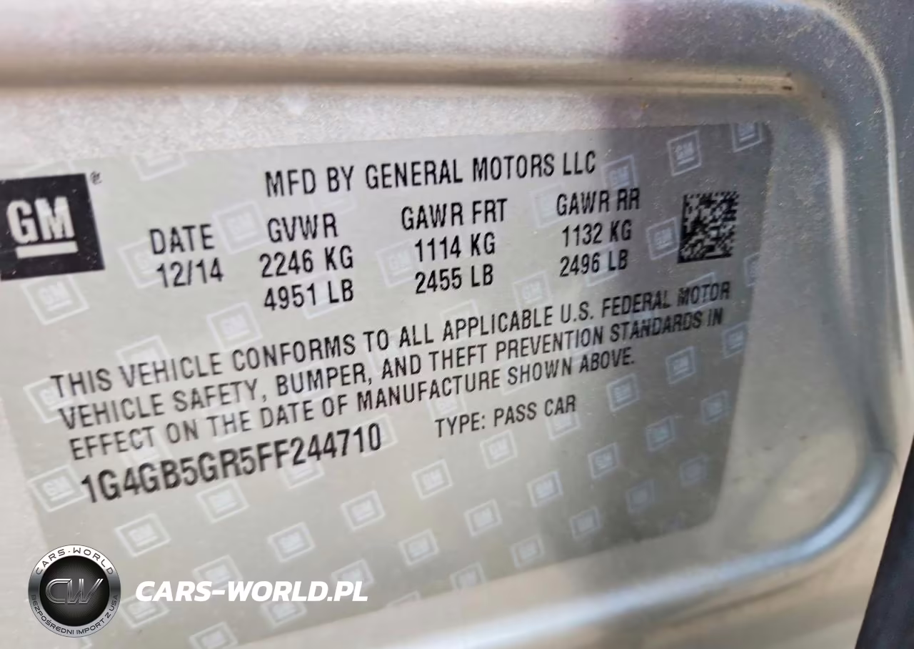 2015 Buick Lacrosse VIN:1G4GB5GR5FF244710 - 13
