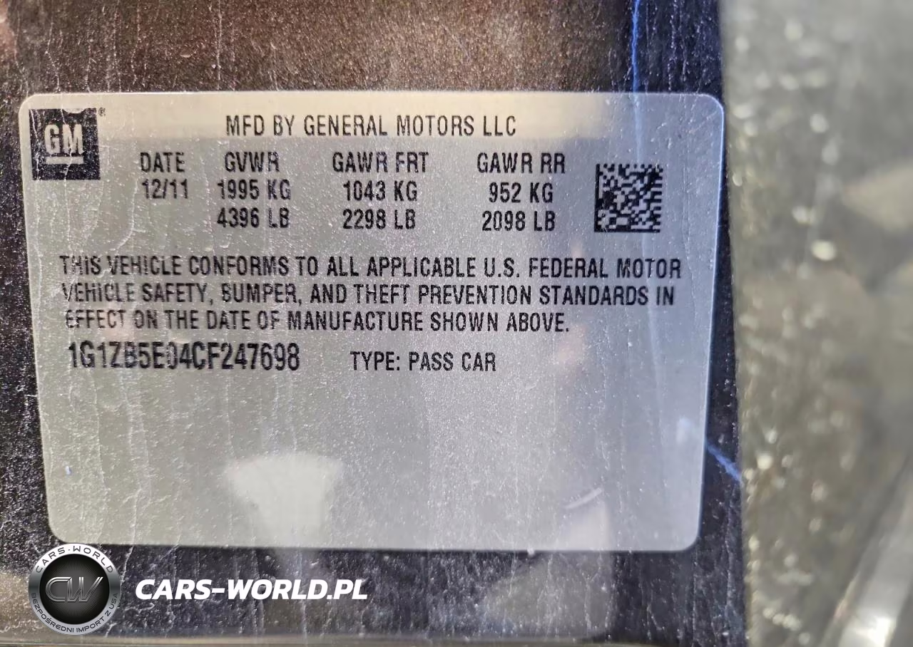 2012 Chevrolet Malibu Ls VIN:1G1ZB5E04CF247698 - 12