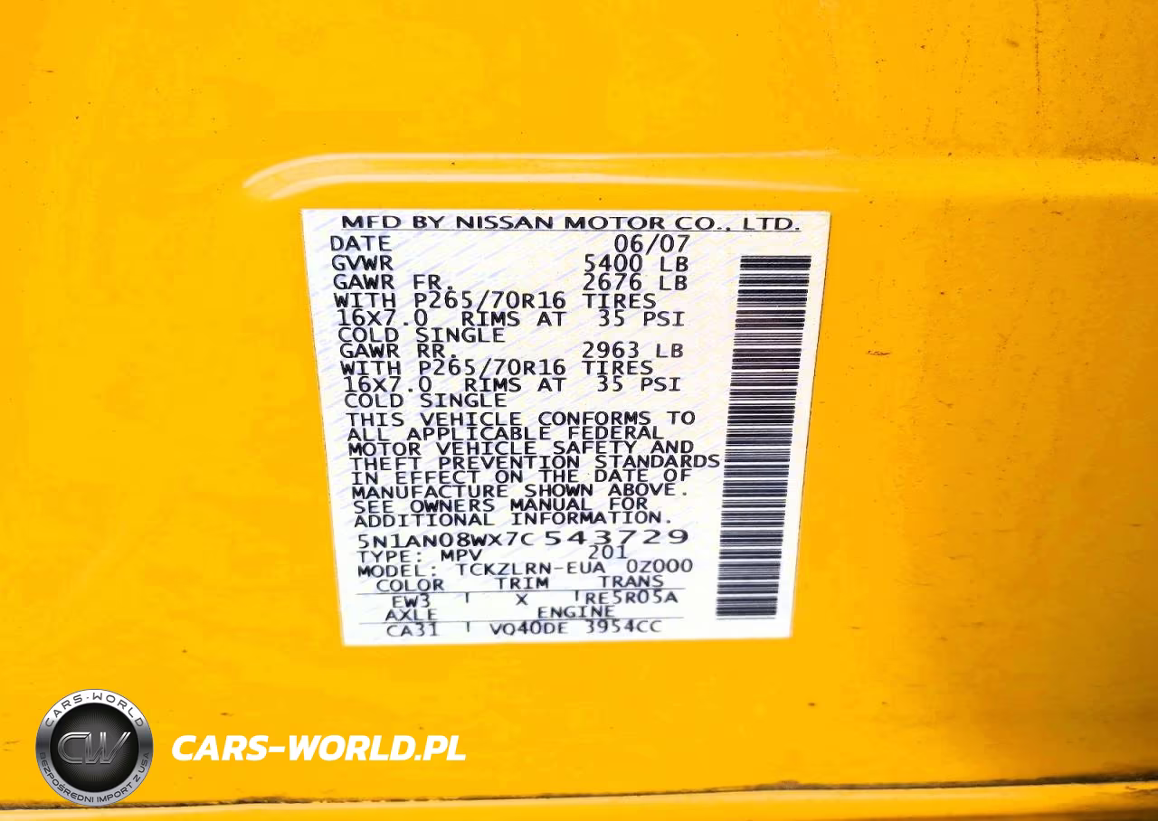 2007 Nissan Xterra X VIN:5N1AN08WX7C543729 - 13