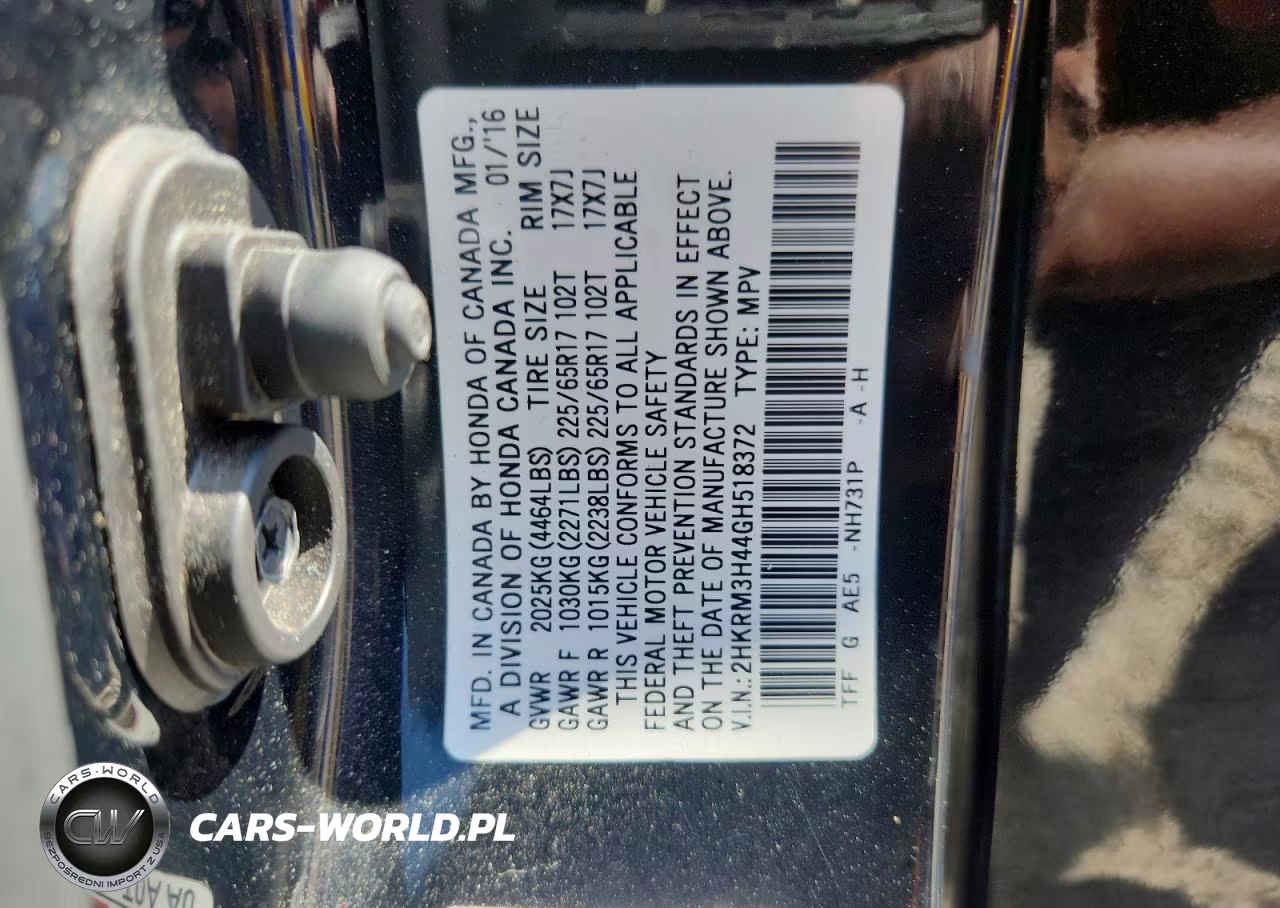 2016 Honda Cr-V Se VIN:2HKRM3H44GH518372 - 13