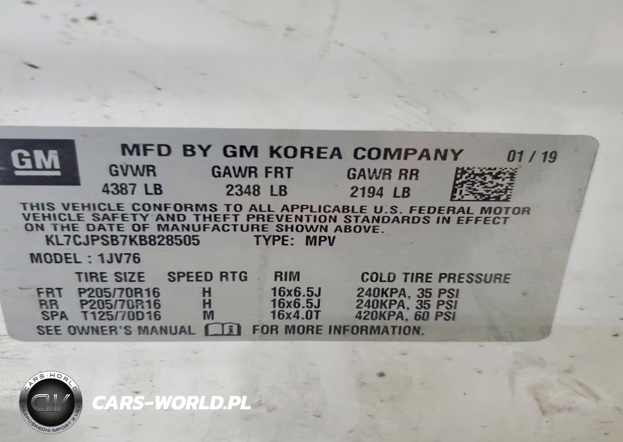 2019 Chevrolet Trax 1Lt VIN:KL7CJPSB7KB828505 - 13