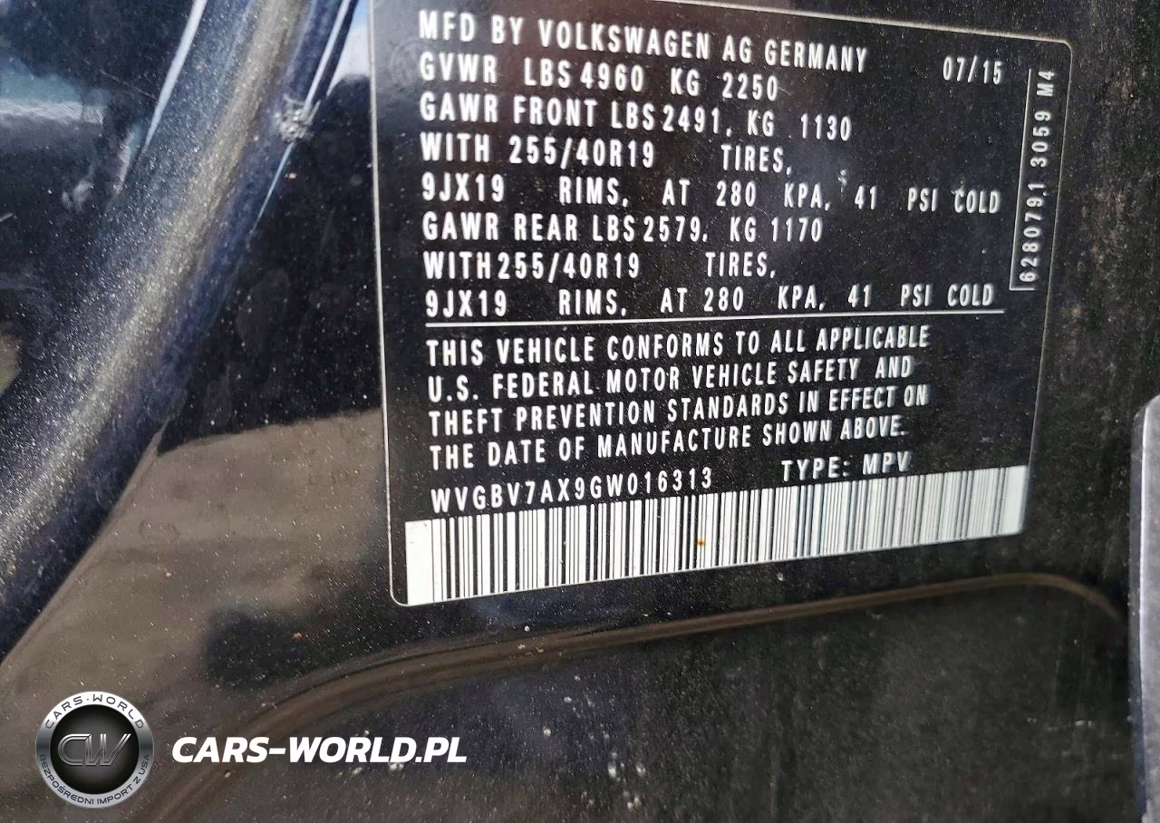 2016 Volkswagen Tiguan S VIN:WVGBV7AX9GW016313 - 12