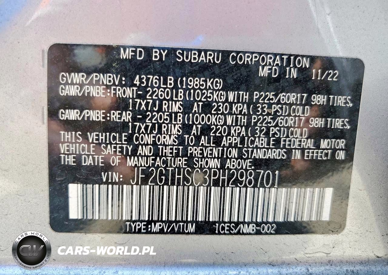 2023 Subaru Crosstrek Sport VIN:JF2GTHSC3PH298701 - 13