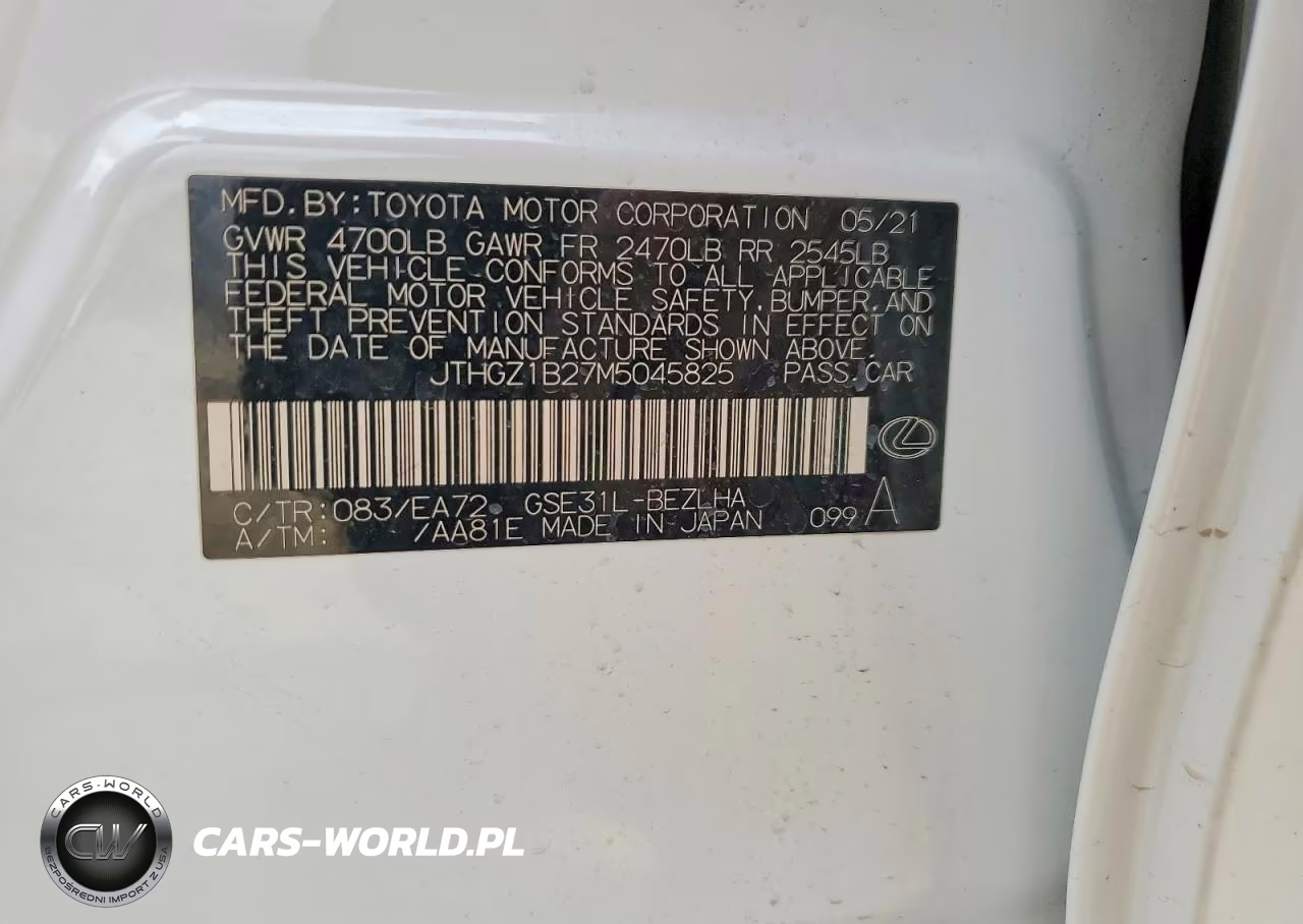 2021 Lexus Is 350 F Sport VIN:JTHGZ1B27M5045825 - 12
