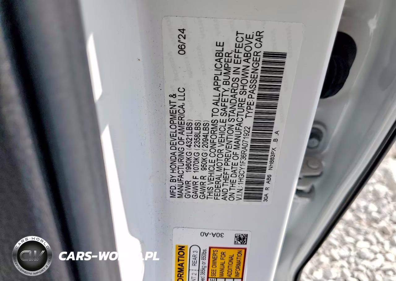 2024 Honda Accord Ex VIN:1HGCY1F36RA071922 - 12