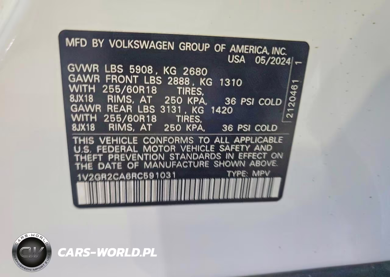 2024 Volkswagen Atlas Peak Edition Sel VIN:1V2GR2CA6RC591031 - 14