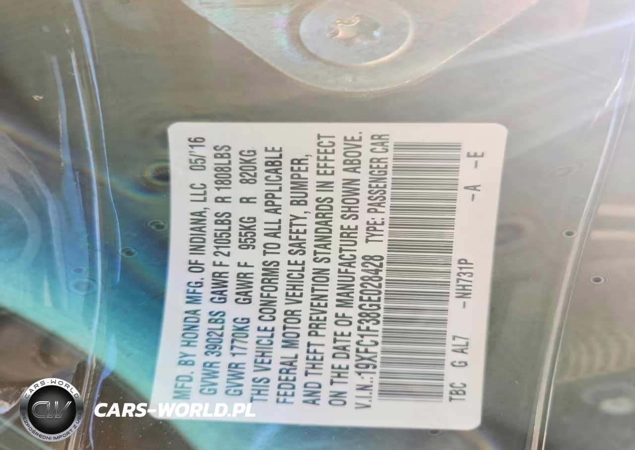 2016 Honda Civic Ex VIN:19XFC1F38GE028428 - 12