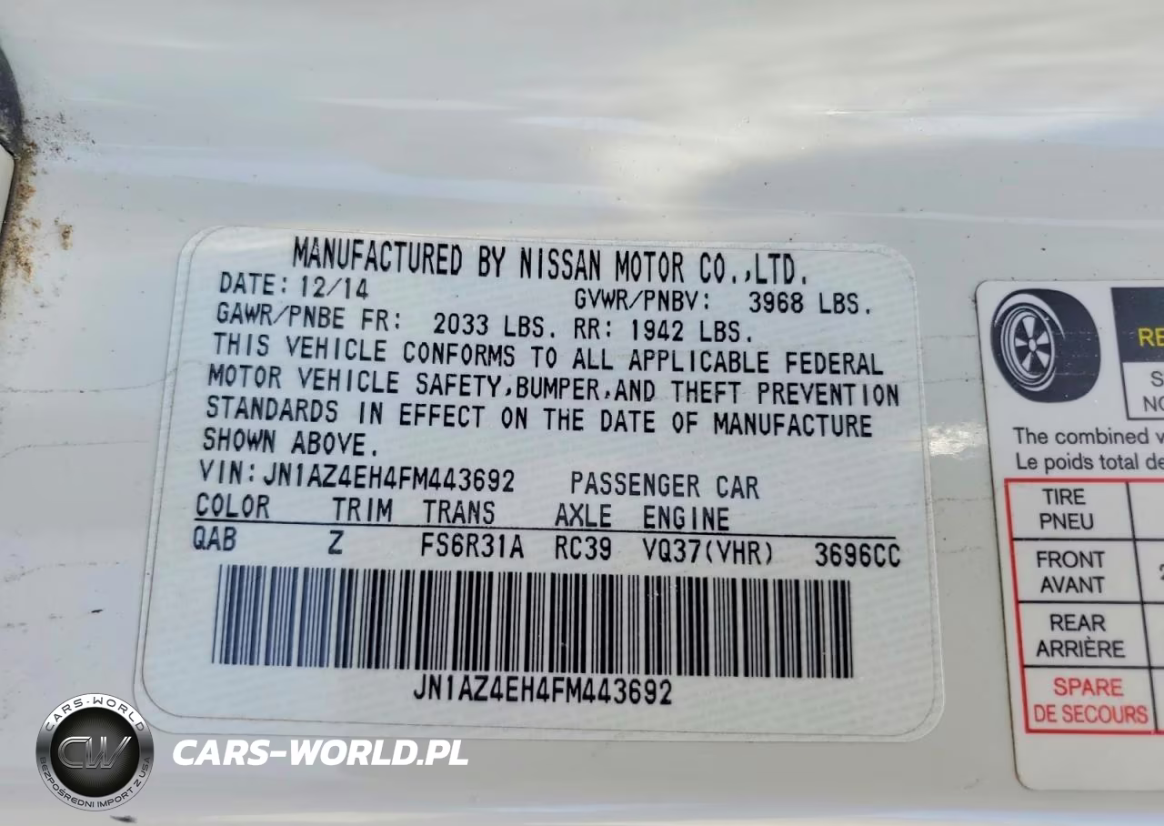 2015 Nissan 370Z Nismo Tech VIN:JN1AZ4EH4FM443692 - 12