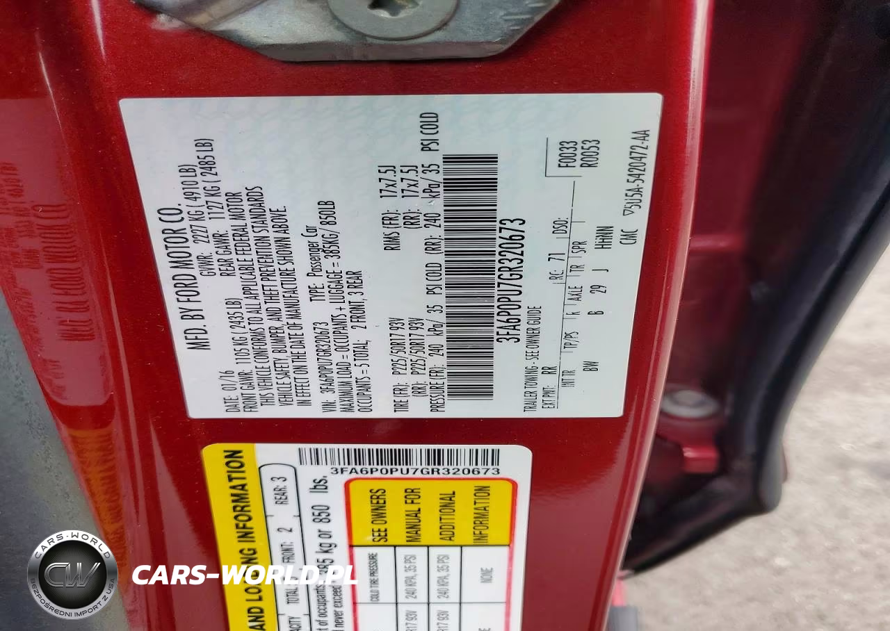 2016 Ford Fusion Se Phev VIN:3FA6P0PU7GR320673 - 12