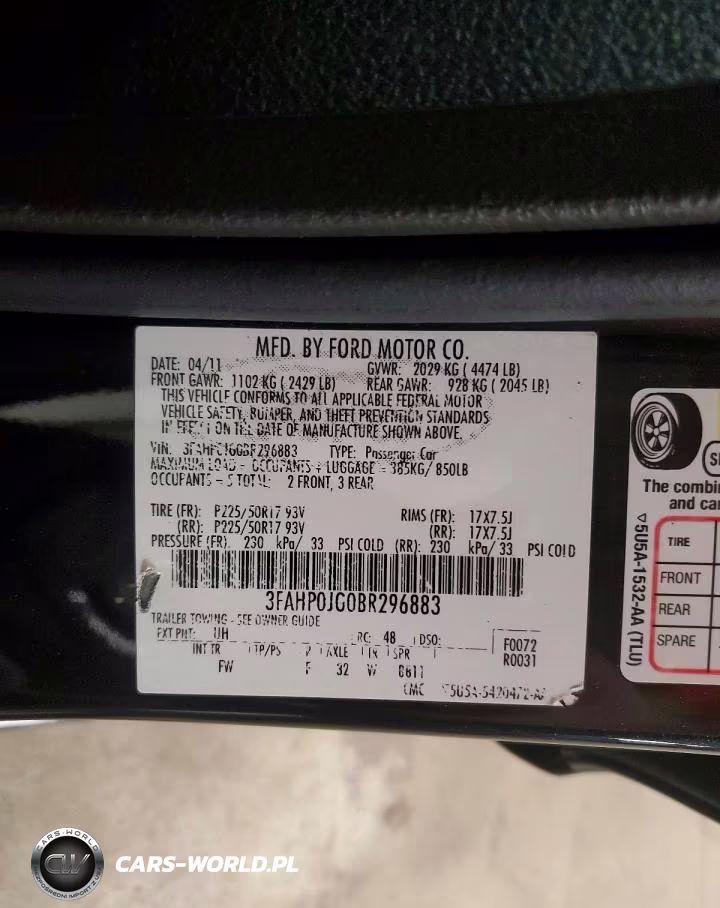 2011 Ford Fusion Sel VIN:3FAHP0JG0BR296883 - 12