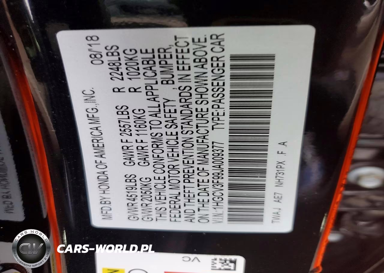 2018 Honda Accord Touring Hybrid VIN:1HGCV3F99JA009377 - 13