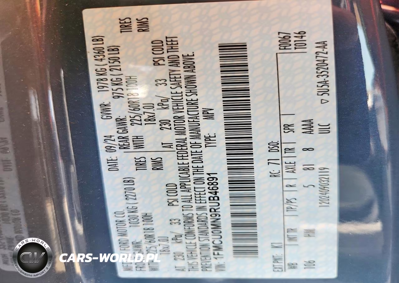 2024 Ford Escape 4D St-Line VIN:1FMCU0MN9RUB46891 - 13