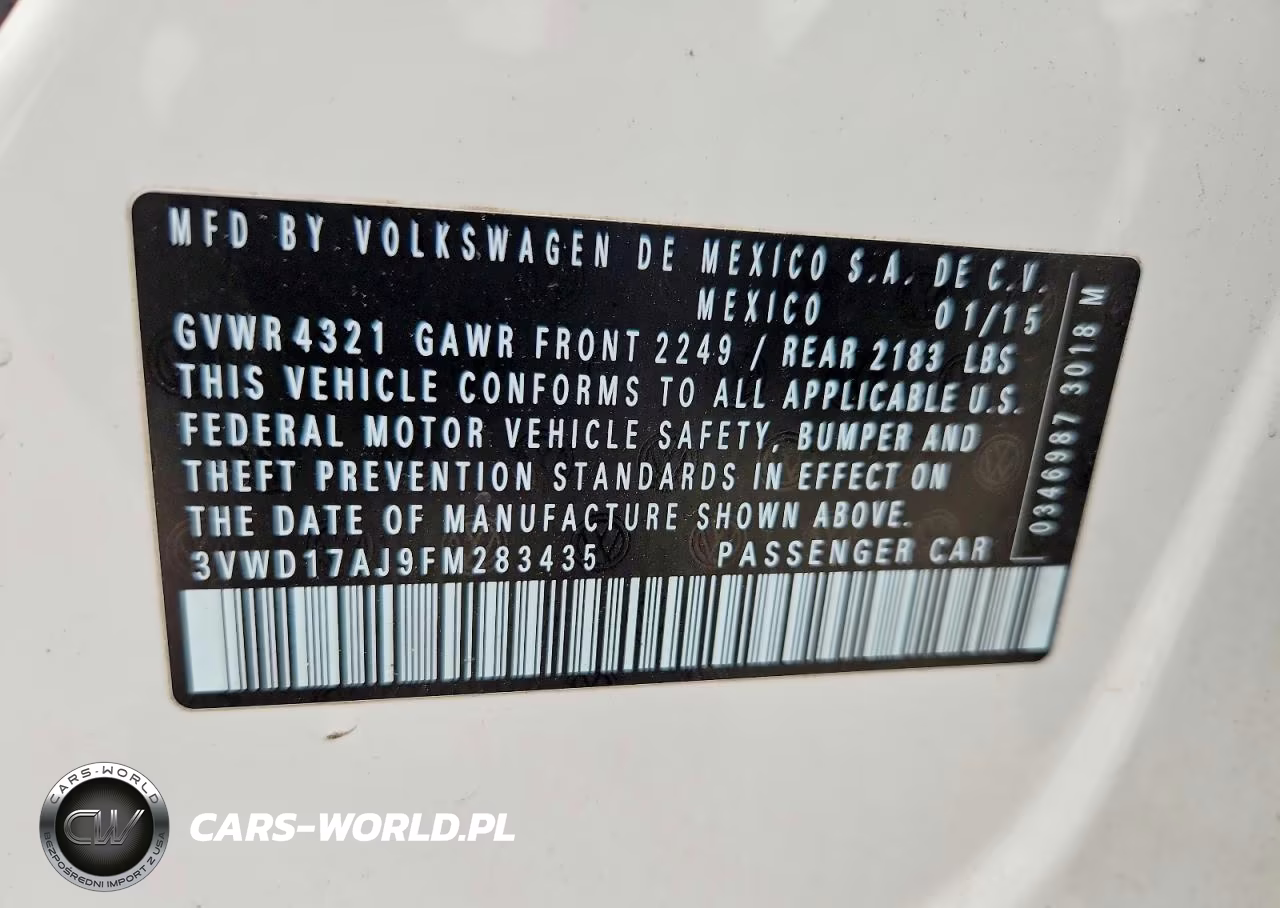 2015 Volkswagen Jetta 1.8T Se VIN:3VWD17AJ9FM283435 - 13