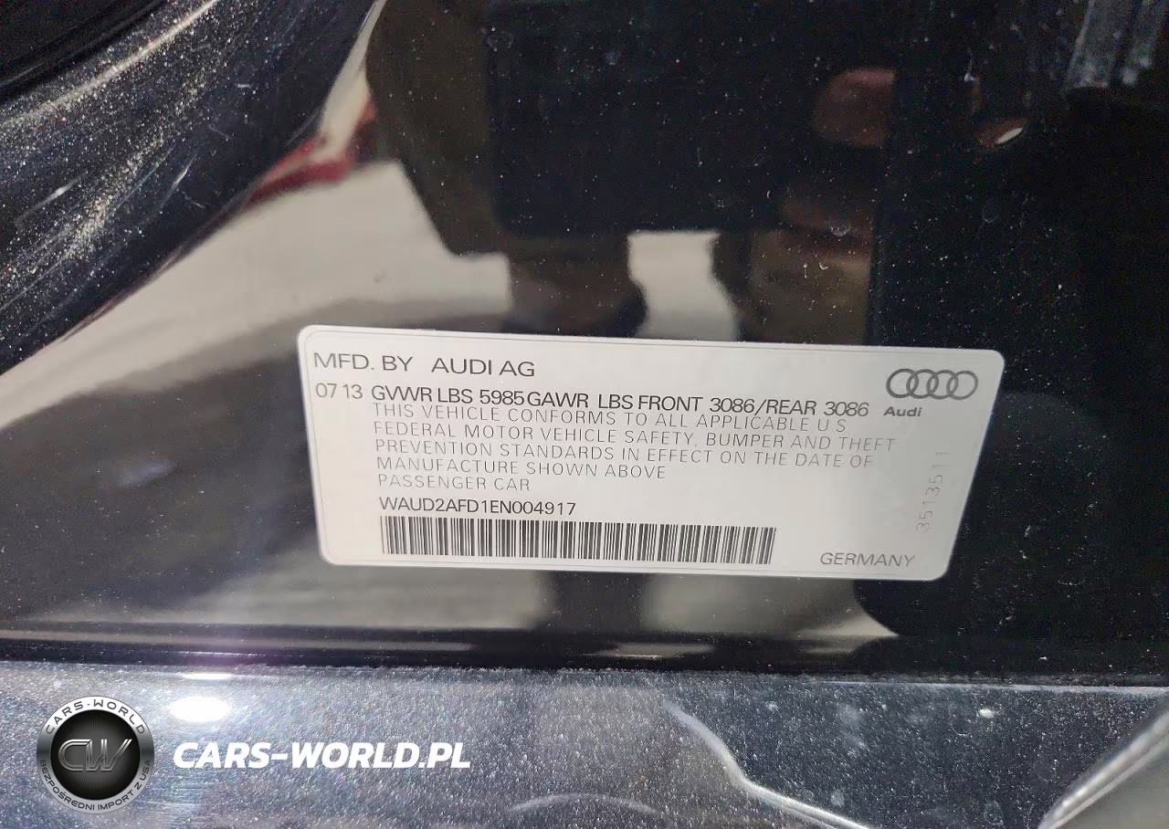 2014 Audi S8 VIN:WAUD2AFD1EN004917 - 12