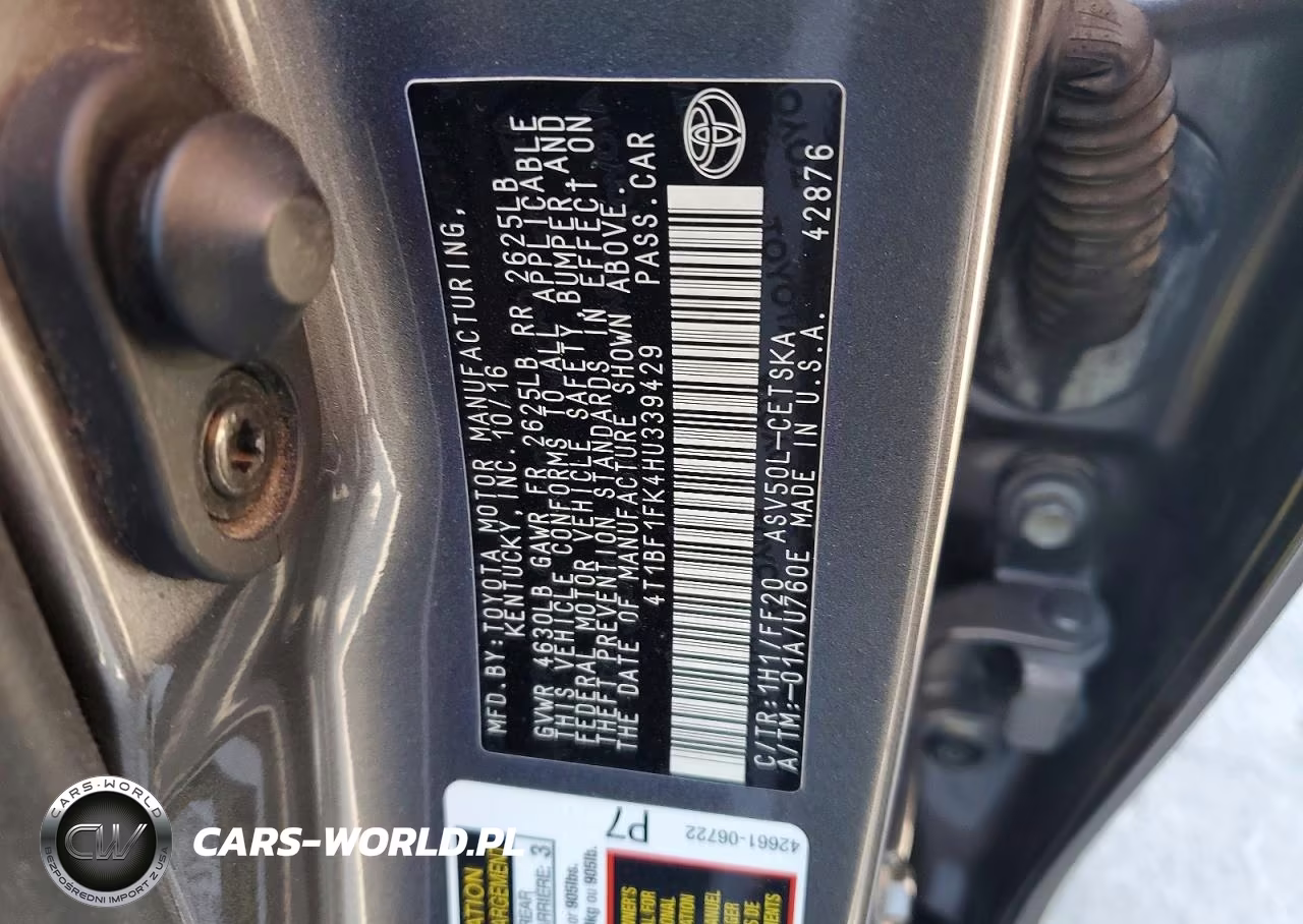 2017 Toyota Camry Se VIN:4T1BF1FK4HU339429 - 12