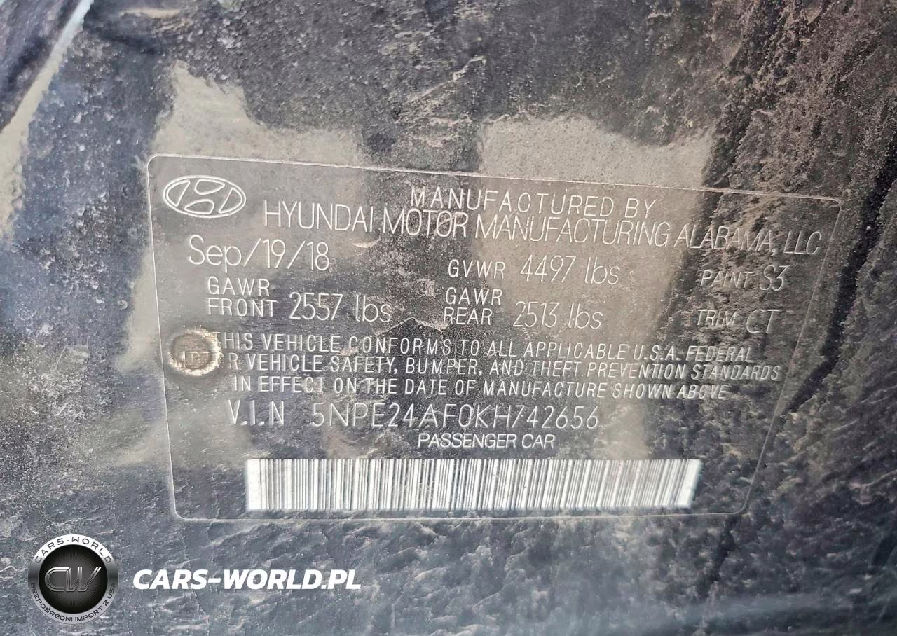 2019 Hyundai Sonata Se VIN:5NPE24AF0KH742656 - 12