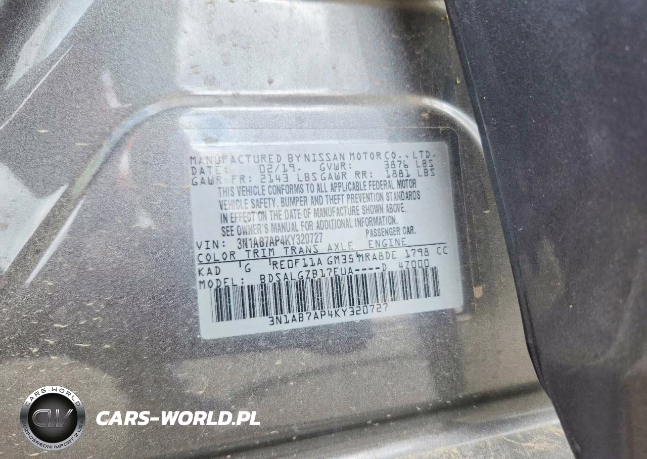 2019 Nissan Sentra Sl VIN:3N1AB7AP4KY320727 - 12