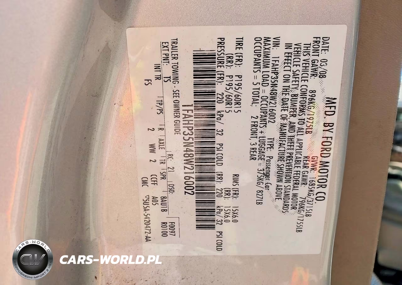 2008 Ford Focus Se VIN:1FAHP35N48W216002 - 12