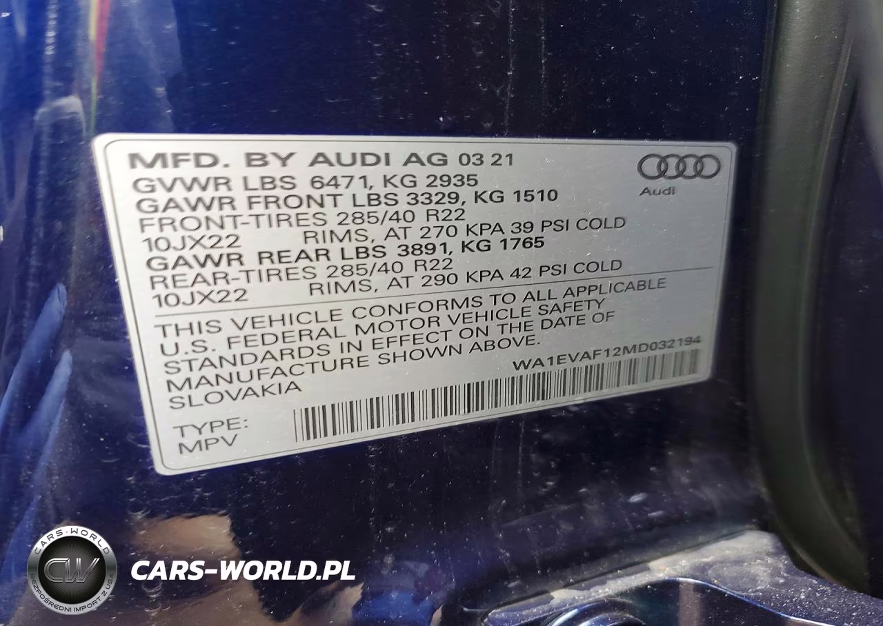 2021 Audi Q8 Premium Plus S-Line VIN:WA1EVAF12MD032194 - 13