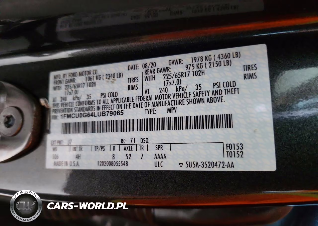 2020 Ford Escape Se VIN:1FMCU0G64LUB79065 - 13
