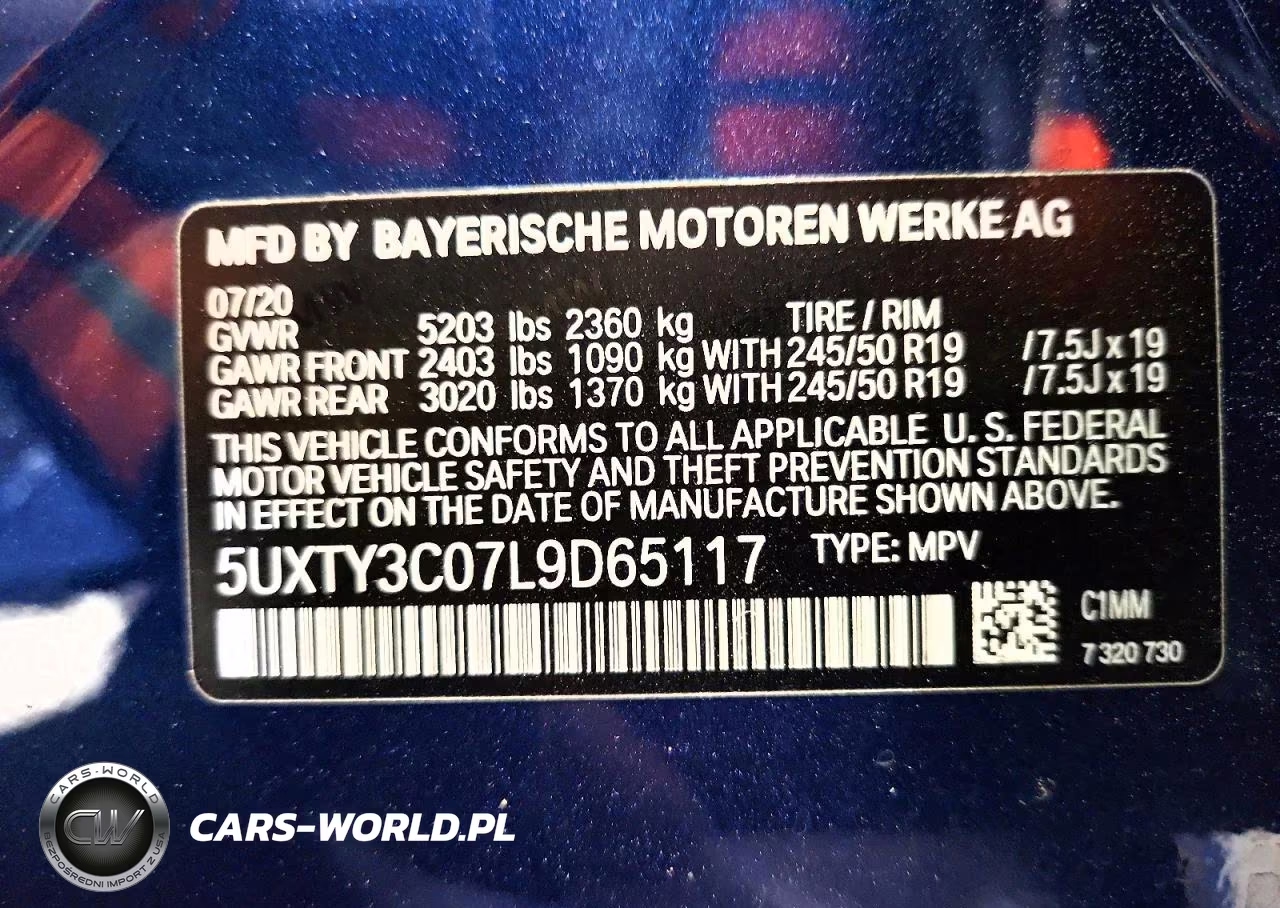 2020 BMW X3 Sdrive30I VIN:5UXTY3C07L9D65117 - 13