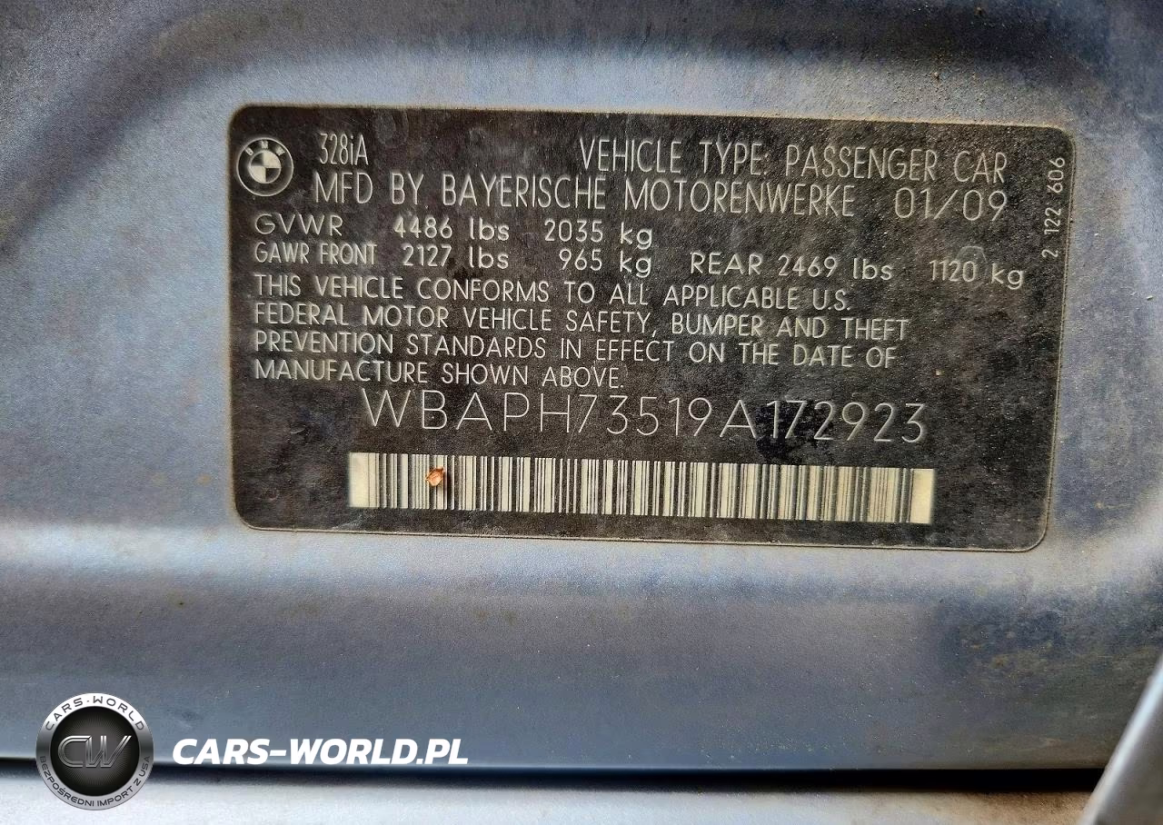 2009 BMW 328 I VIN:WBAPH73519A172923 - 12