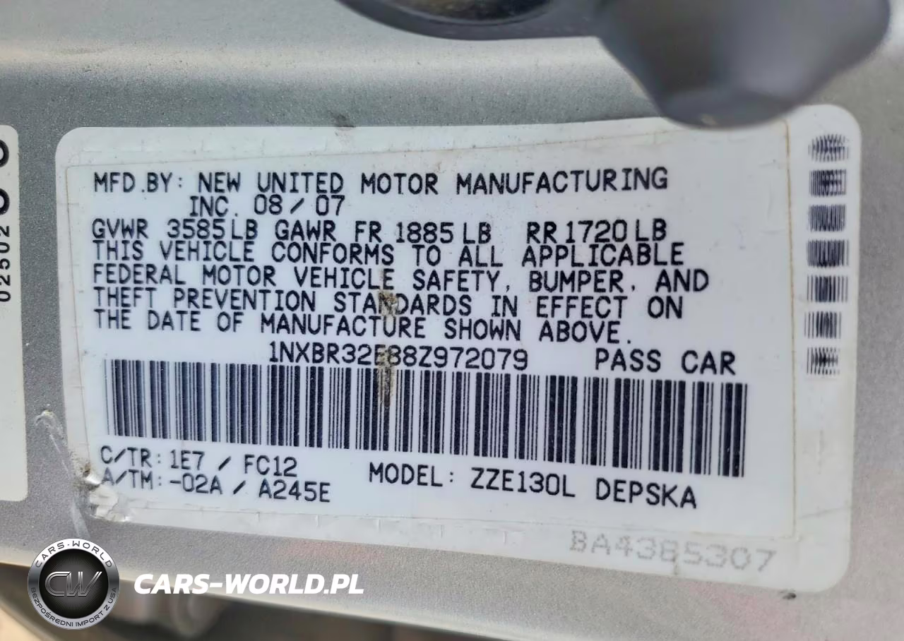 2008 Toyota Corolla S VIN:1NXBR32E88Z972079 - 12