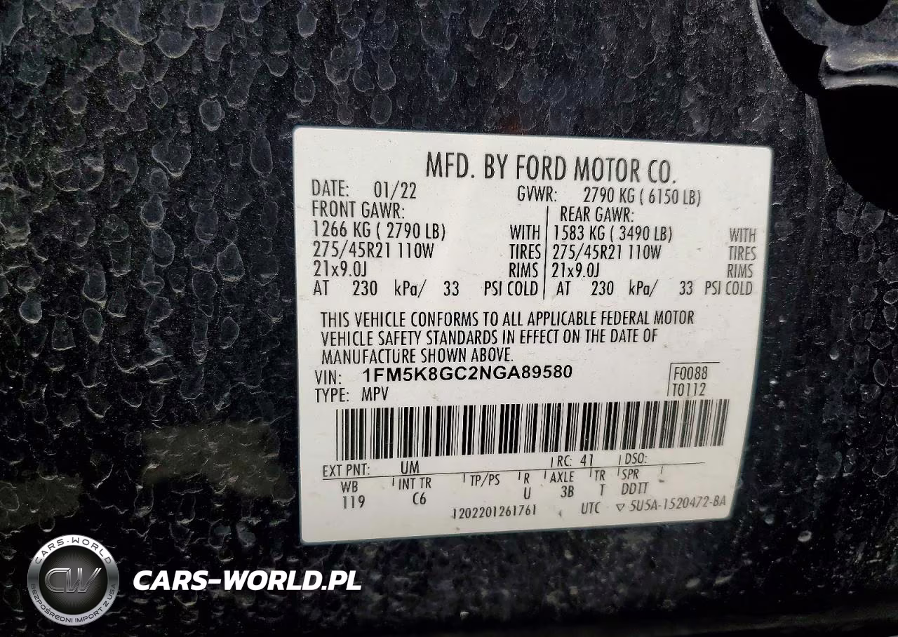 2022 Ford Explorer St VIN:1FM5K8GC2NGA89580 - 13