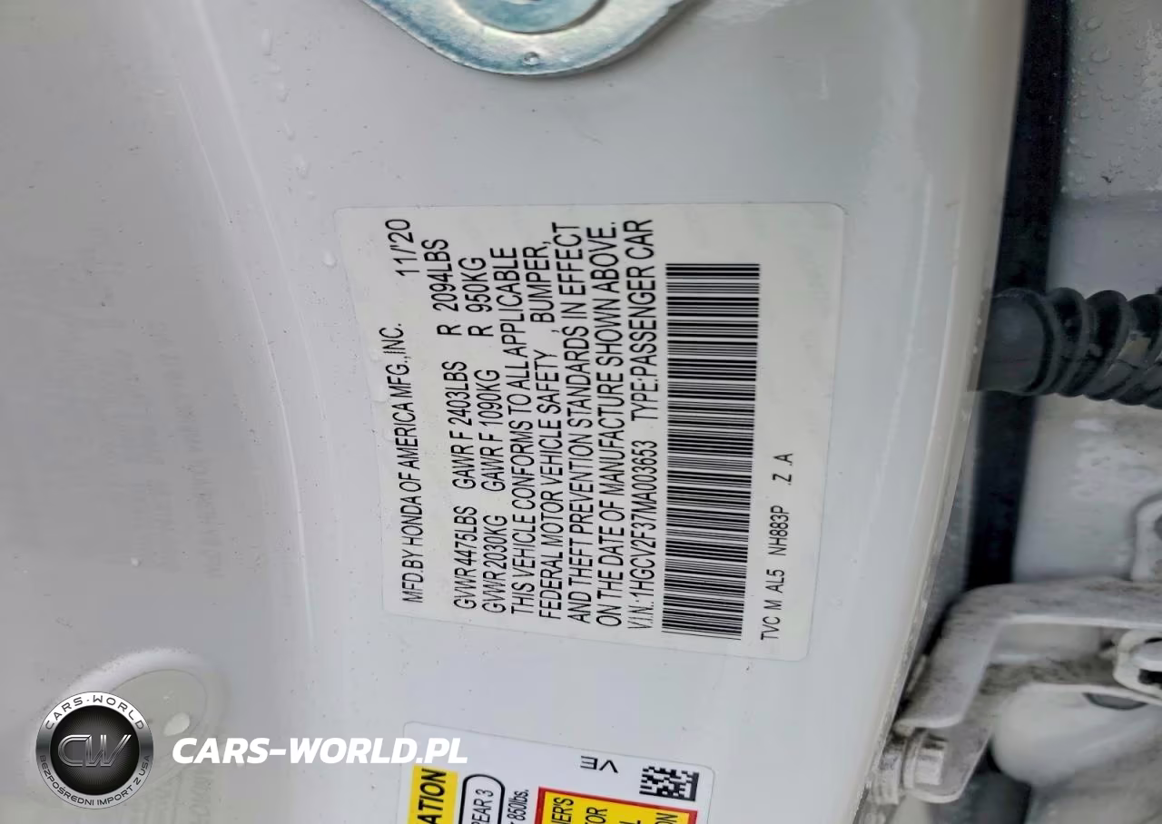 2021 Honda Accord Sport VIN:1HGCV2F37MA003653 - 12