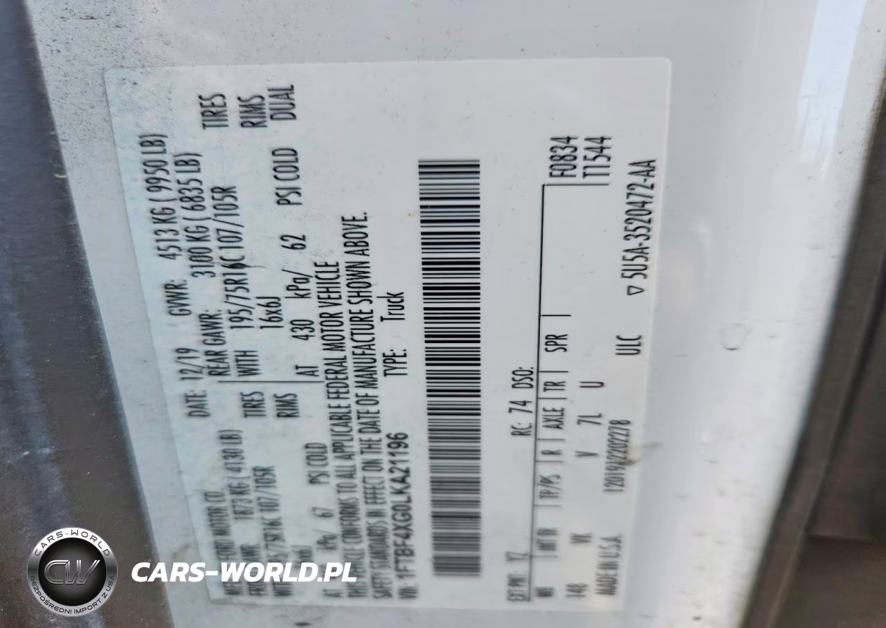 2020 Ford Transit T-350 Hd VIN:1FTBF4XG0LKA21196 - 12