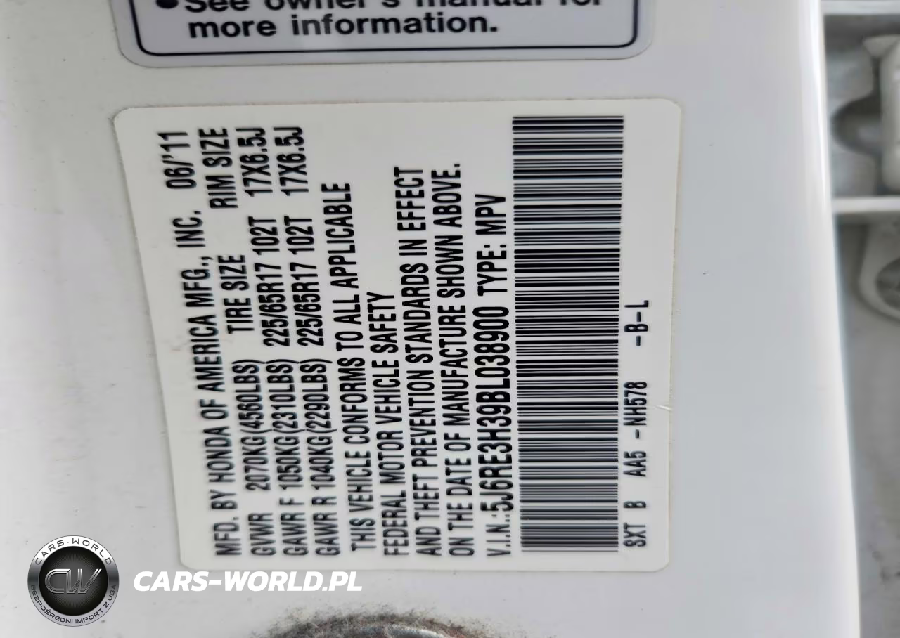 2011 Honda Cr-V Lx VIN:5J6RE3H39BL038900 - 12