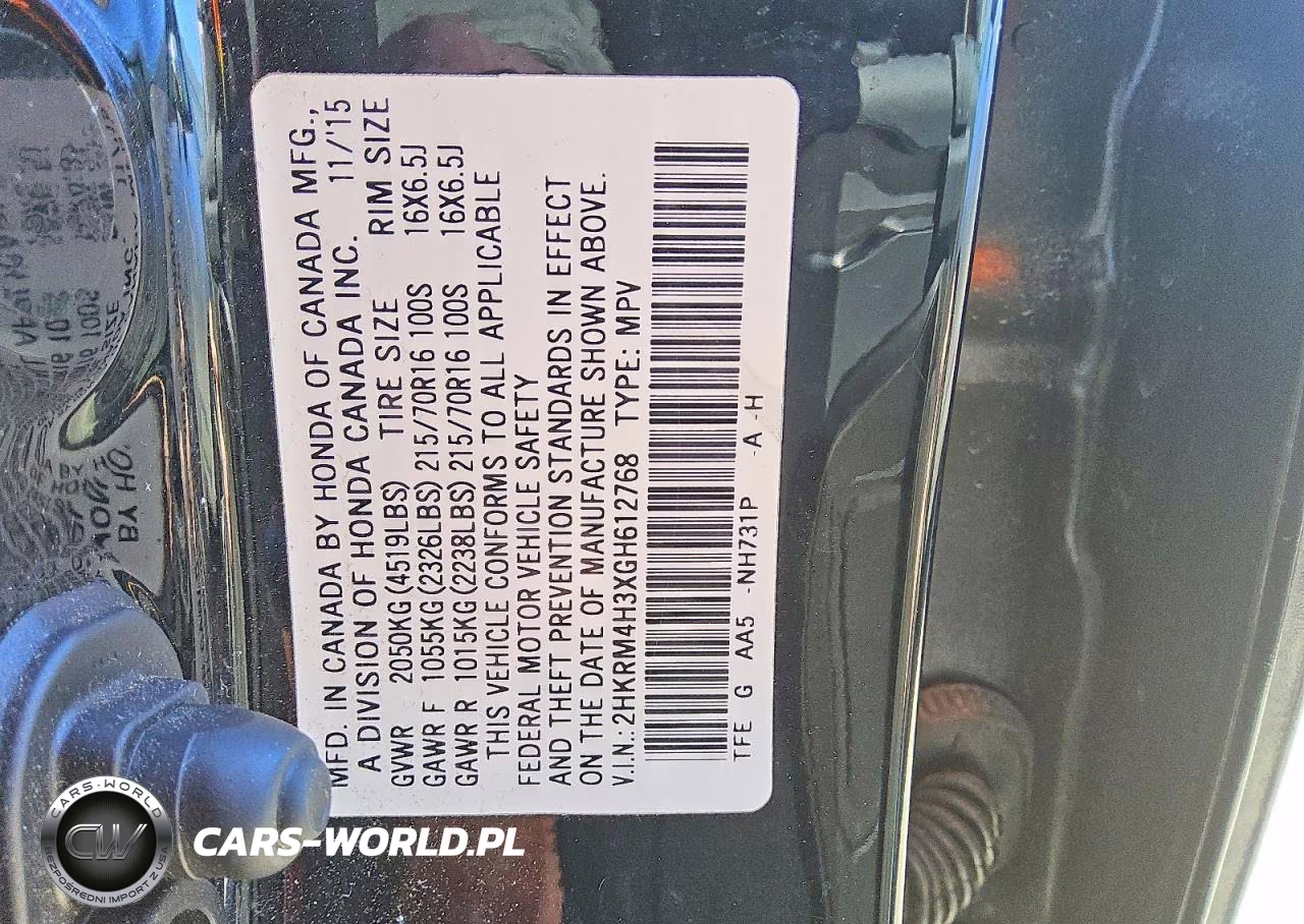 2016 Honda Cr-V Lx VIN:2HKRM4H3XGH612768 - 13
