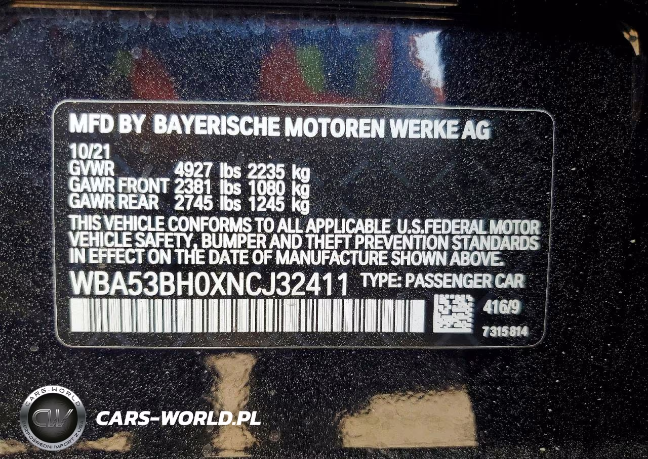 2022 BMW 530 I VIN:WBA53BH0XNCJ32411 - 12