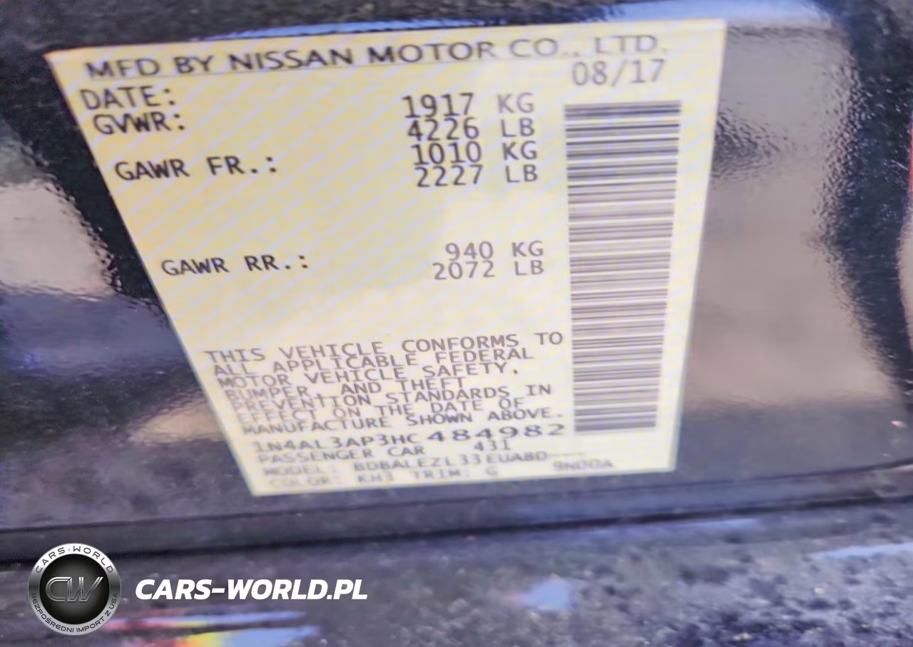 2017 Nissan Altima 2.5 S VIN:1N4AL3AP3HC484982 - 12