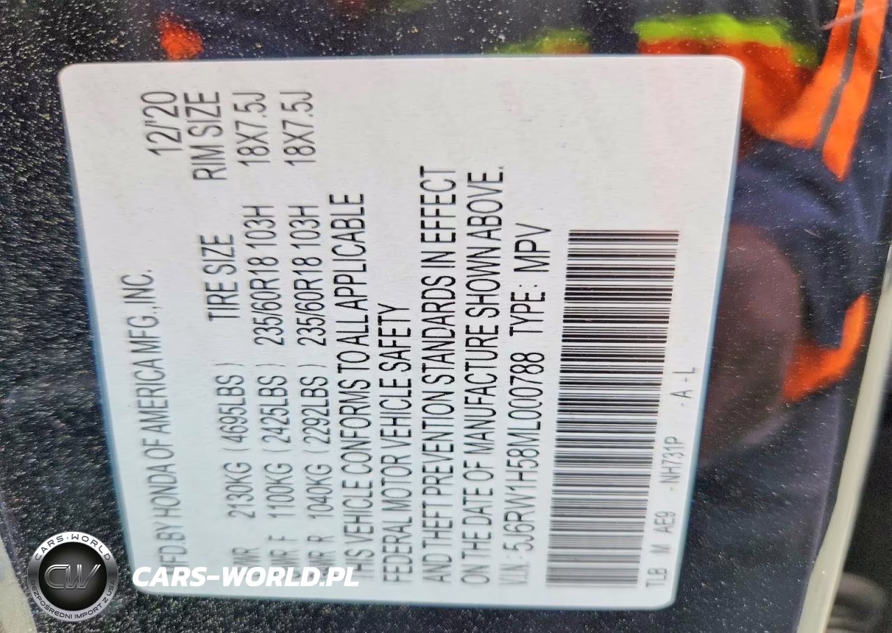2021 Honda Cr-V Ex VIN:5J6RW1H58ML000788 - 13