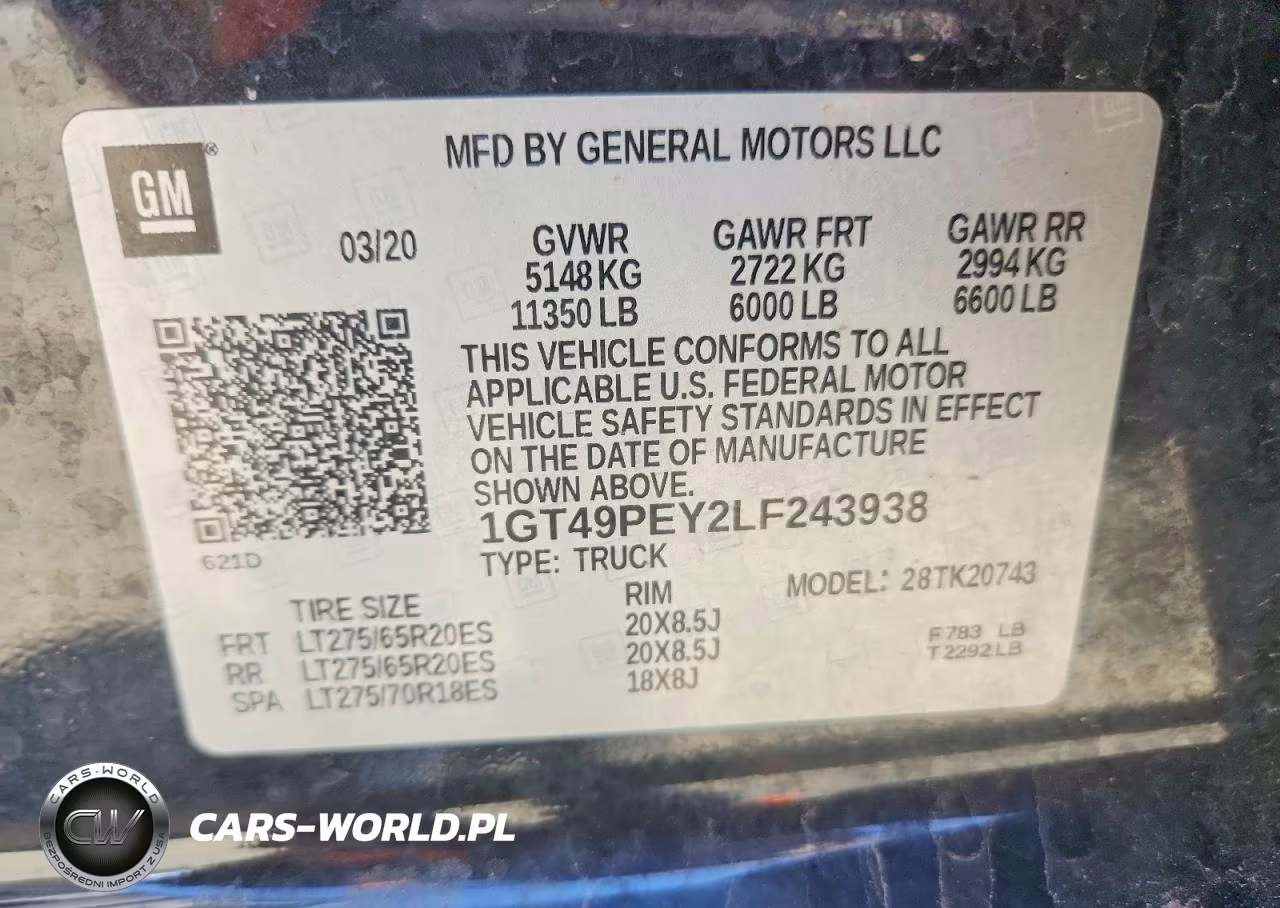 2020 GMC Sierra K2500 At4 VIN:1GT49PEY2LF243938 - 12