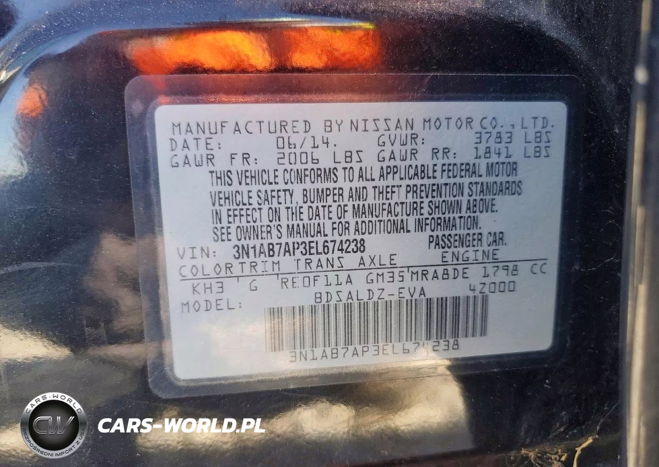 2014 Nissan Sentra Sv VIN:3N1AB7AP3EL674238 - 12