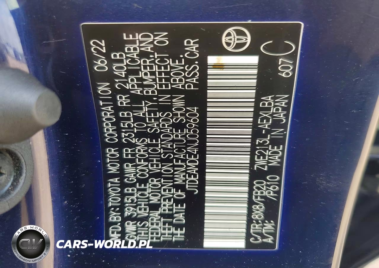 2022 Toyota Corolla Le VIN:JTDEAMDE4NJ059604 - 12