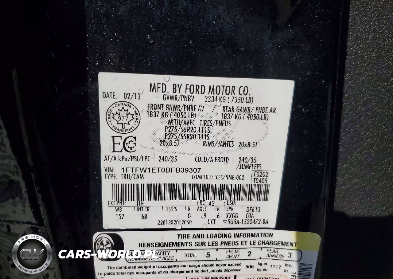 2013 Ford F150 Supercrew VIN:1FTFW1ET0DFB39307 - 12