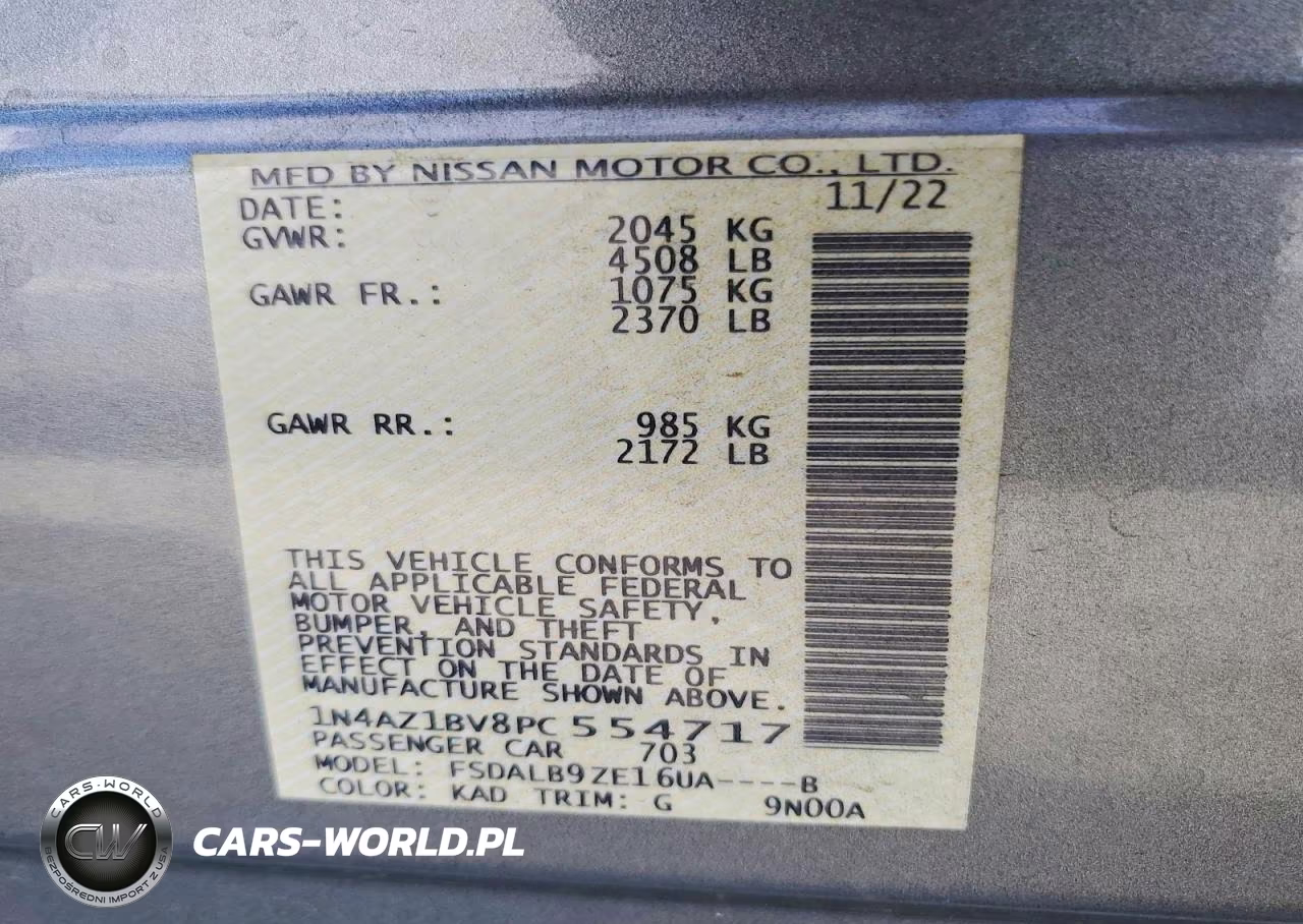 2023 Nissan Leaf S VIN:1N4AZ1BV8PC554717 - 12